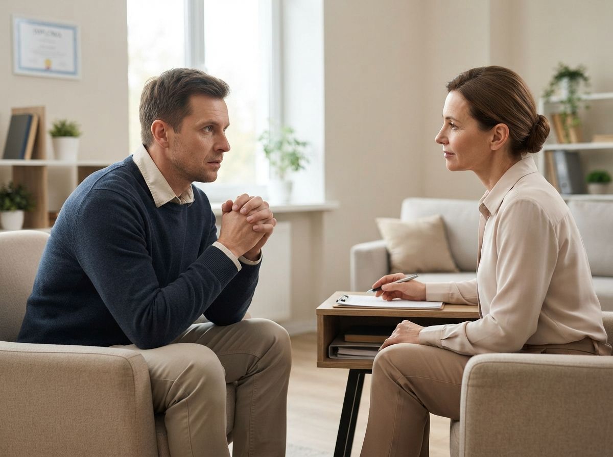 Лечение мании преследования Психолог беседует с пациентом